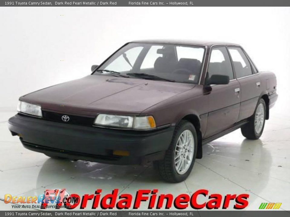 1991 Toyota Camry Sedan Dark Red Pearl Metallic / Dark Red Photo #1