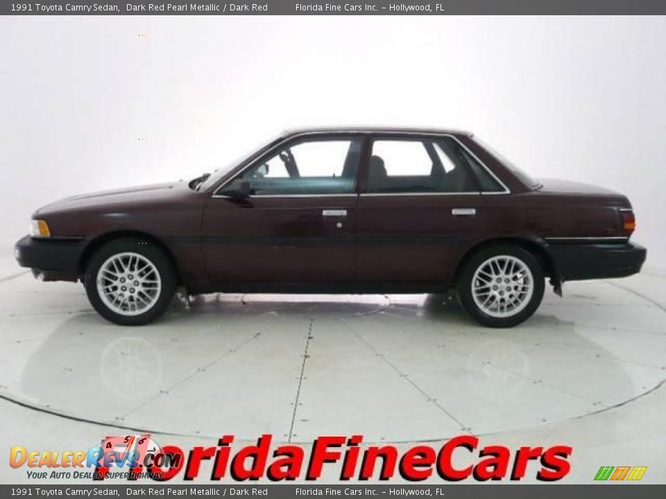 1991 Toyota Camry Sedan Dark Red Pearl Metallic / Dark Red Photo #3