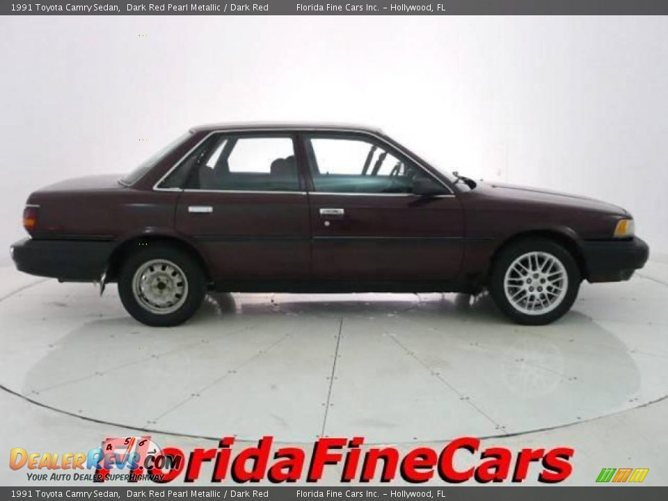 1991 Toyota Camry Sedan Dark Red Pearl Metallic / Dark Red Photo #4