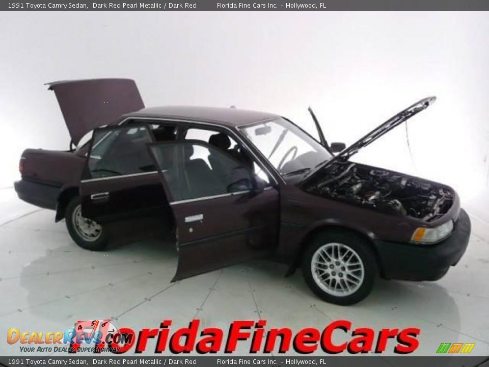 1991 Toyota Camry Sedan Dark Red Pearl Metallic / Dark Red Photo #7