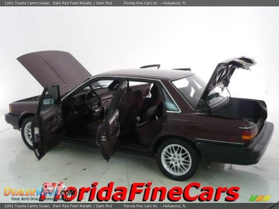 1991 Toyota Camry Sedan Dark Red Pearl Metallic / Dark Red Photo #8