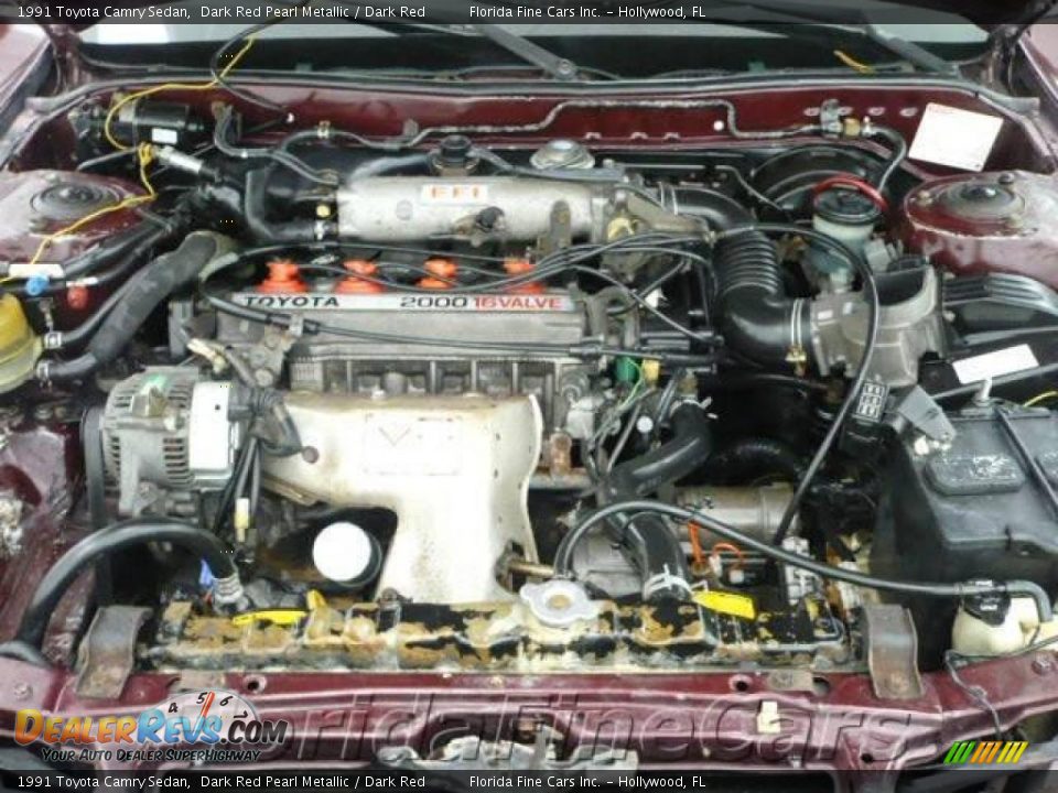 1991 Toyota Camry Sedan Dark Red Pearl Metallic / Dark Red Photo #9