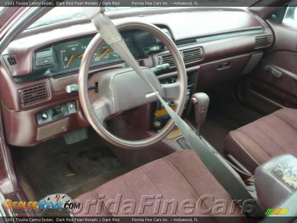 1991 Toyota Camry Sedan Dark Red Pearl Metallic / Dark Red Photo #11