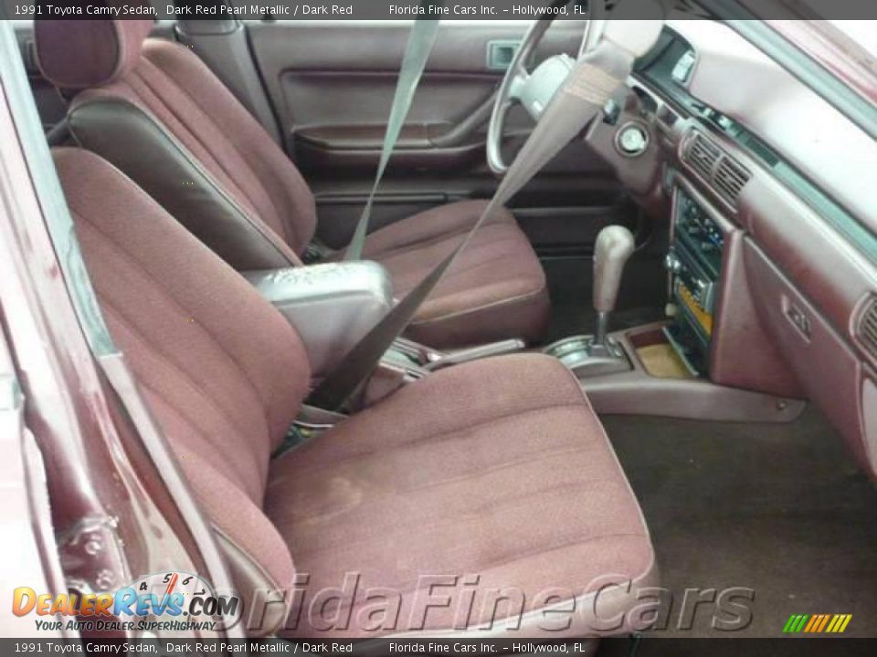 1991 Toyota Camry Sedan Dark Red Pearl Metallic / Dark Red Photo #12