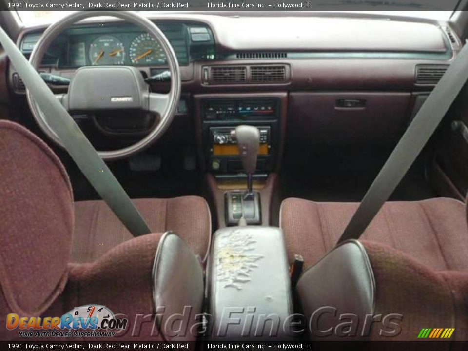 1991 Toyota Camry Sedan Dark Red Pearl Metallic / Dark Red Photo #15