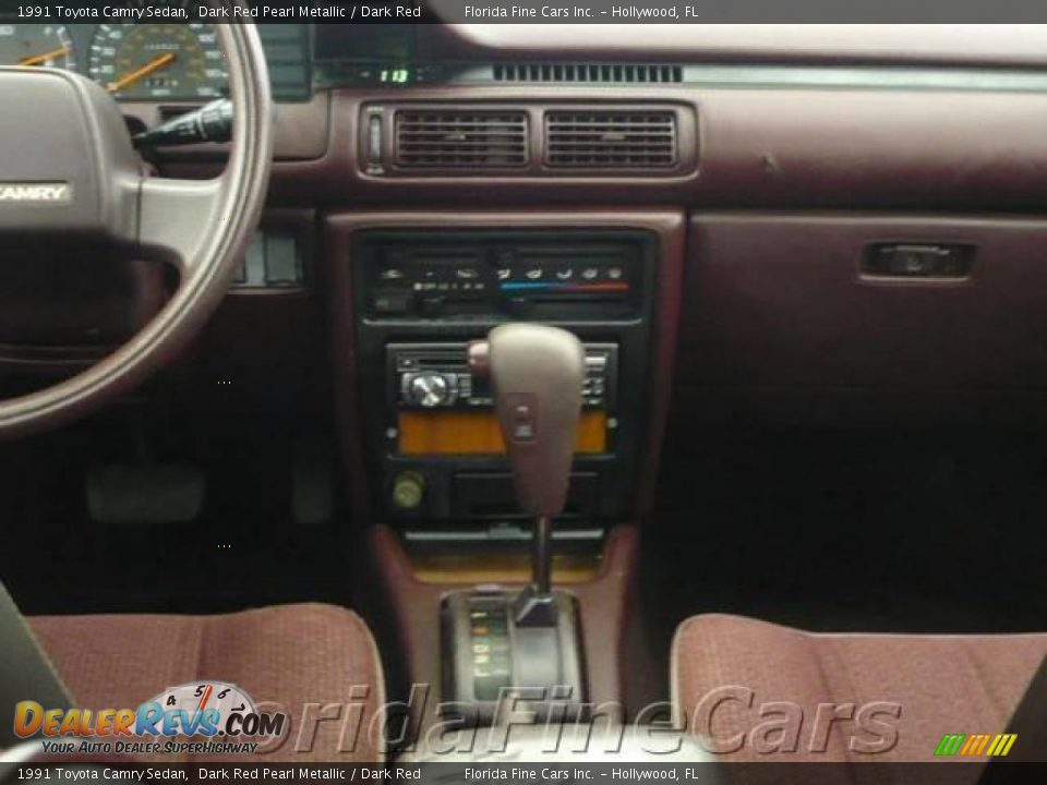 1991 Toyota Camry Sedan Dark Red Pearl Metallic / Dark Red Photo #16