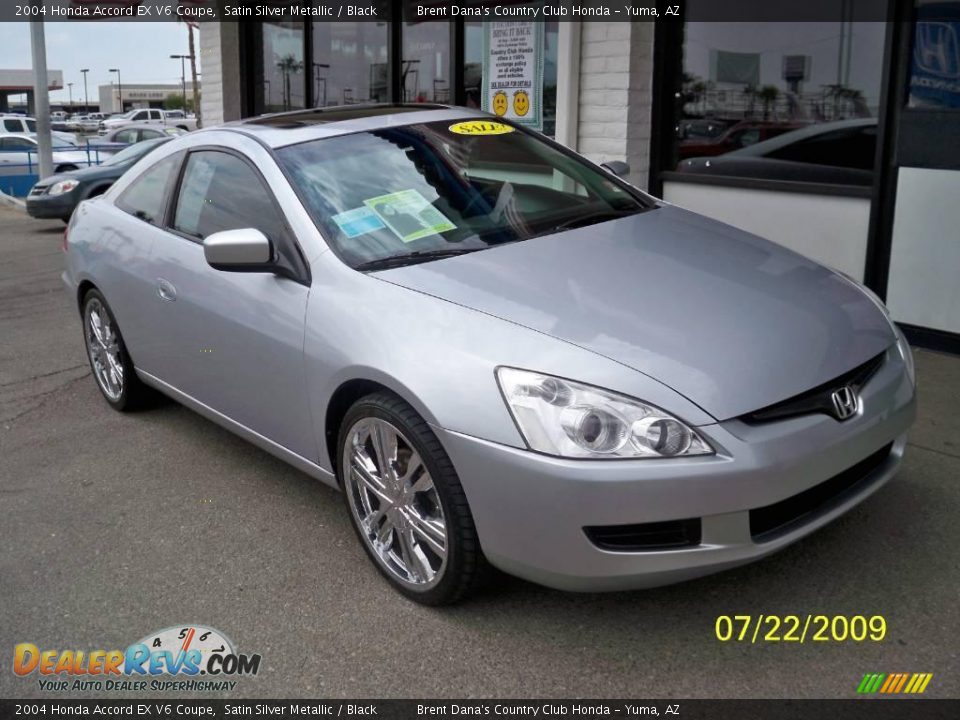 2004 Honda Accord EX V6 Coupe Satin Silver Metallic / Black Photo #1