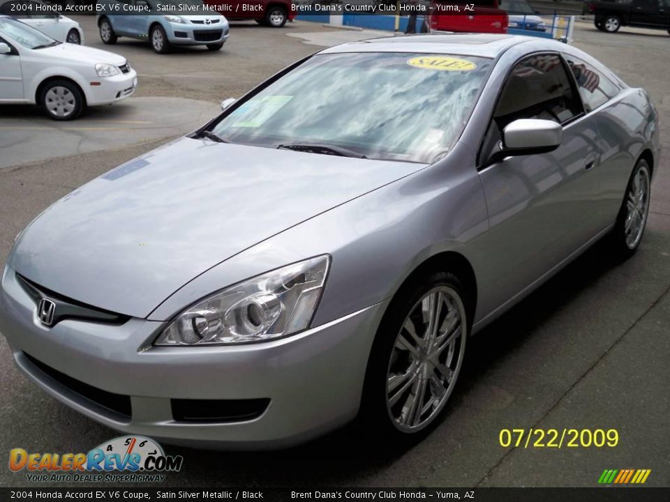 2004 Honda Accord EX V6 Coupe Satin Silver Metallic / Black Photo #2