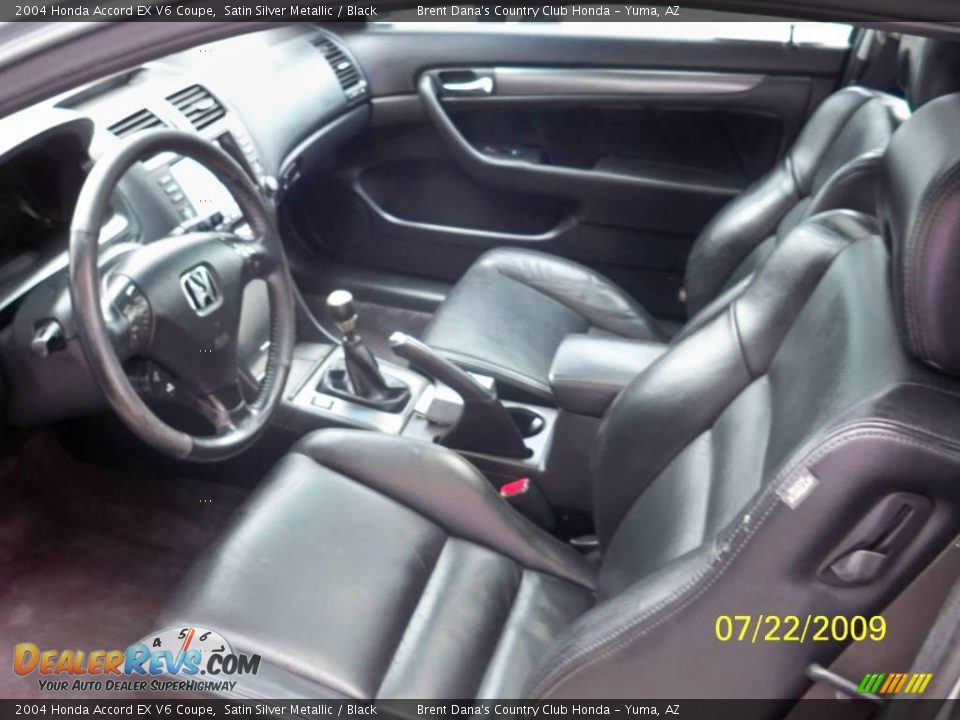 2004 Honda Accord EX V6 Coupe Satin Silver Metallic / Black Photo #7