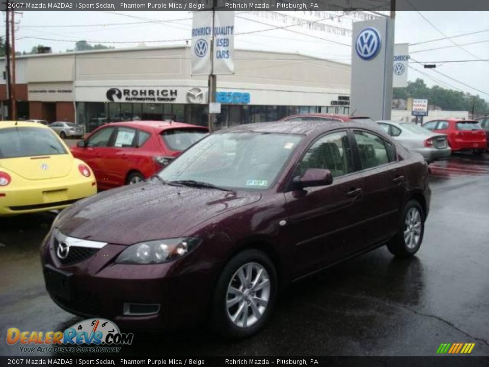 2007 Mazda MAZDA3 i Sport Sedan Phantom Purple Mica / Beige Photo #1