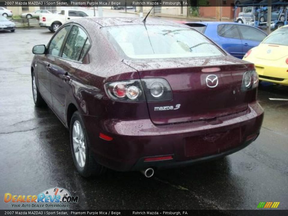 2007 Mazda Mazda3 I Sport Sedan Phantom Purple Mica Beige Photo 3