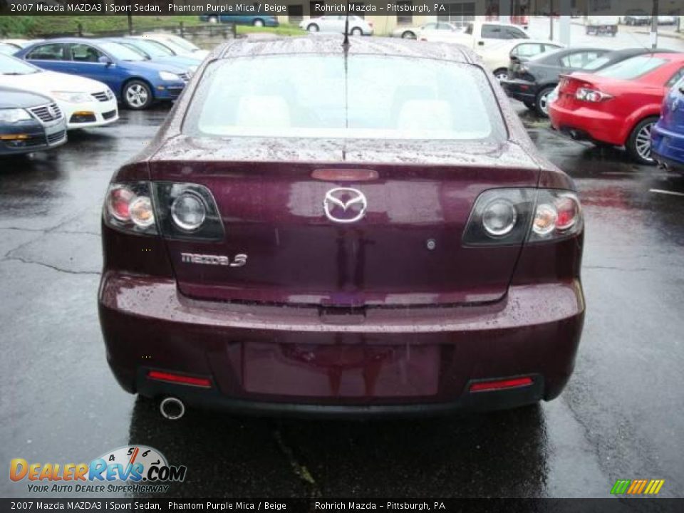 2007 Mazda MAZDA3 i Sport Sedan Phantom Purple Mica / Beige Photo #4