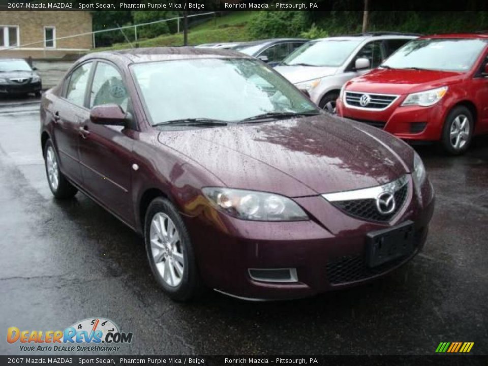 2007 Mazda MAZDA3 i Sport Sedan Phantom Purple Mica / Beige Photo #7