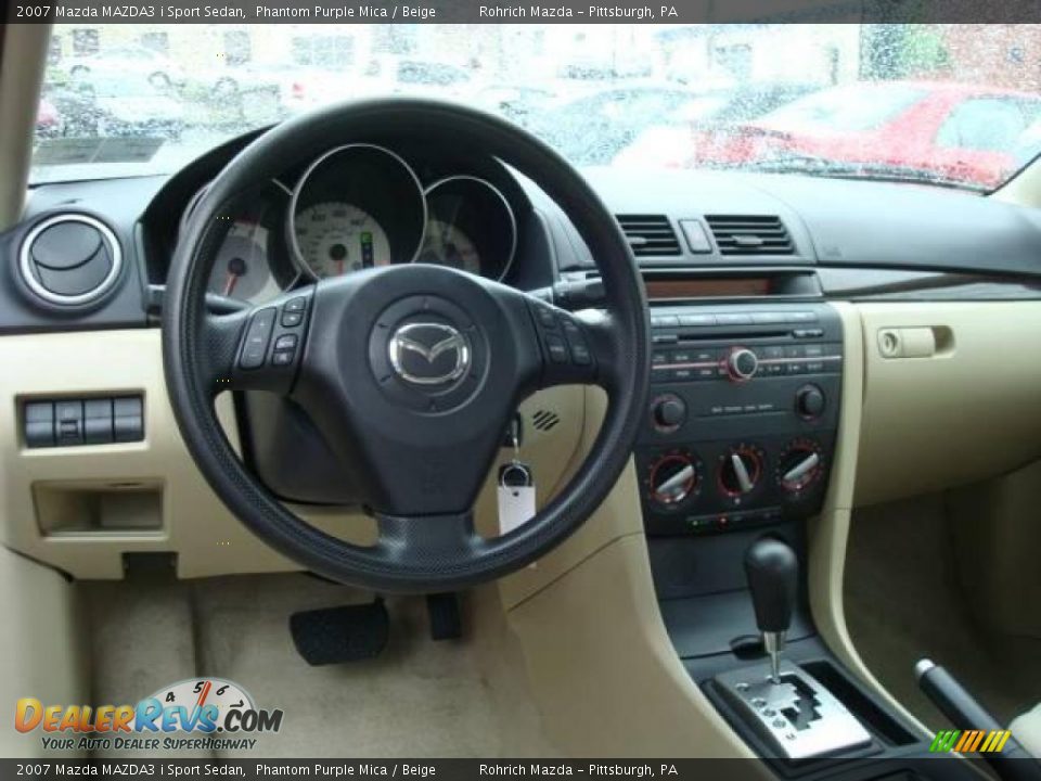 2007 Mazda MAZDA3 i Sport Sedan Phantom Purple Mica / Beige Photo #12