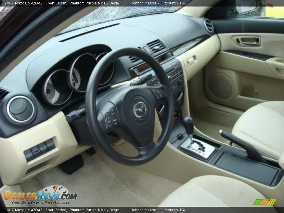 2007 Mazda MAZDA3 i Sport Sedan Phantom Purple Mica / Beige Photo #15