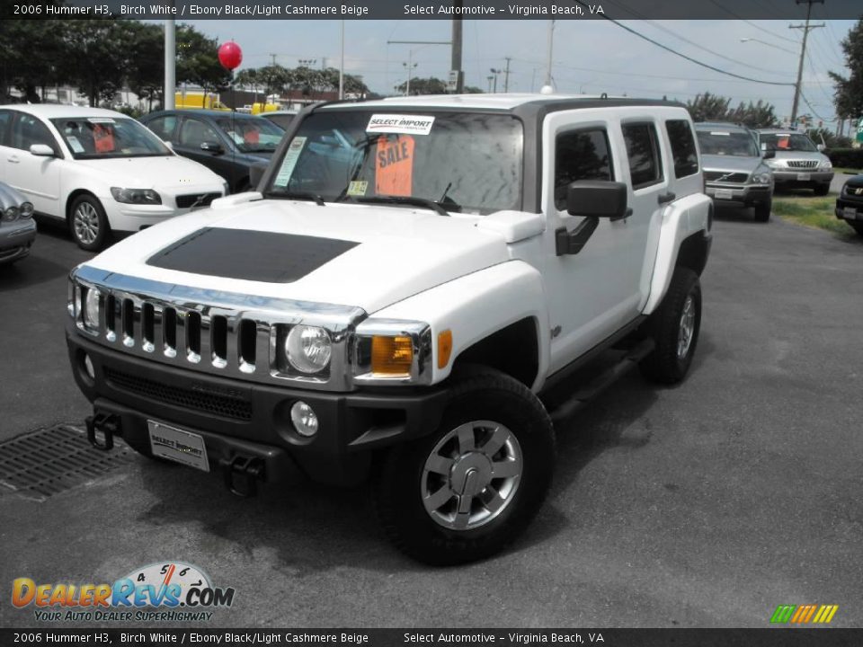 2006 Hummer H3 Birch White / Ebony Black/Light Cashmere Beige Photo #2