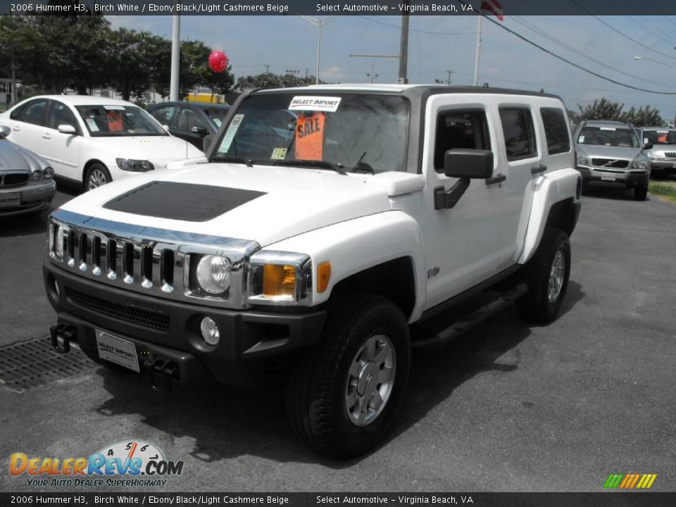 2006 Hummer H3 Birch White / Ebony Black/Light Cashmere Beige Photo #3
