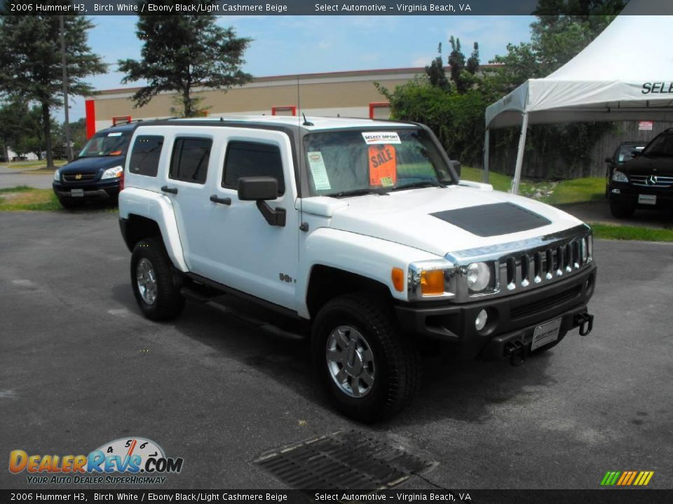 2006 Hummer H3 Birch White / Ebony Black/Light Cashmere Beige Photo #5