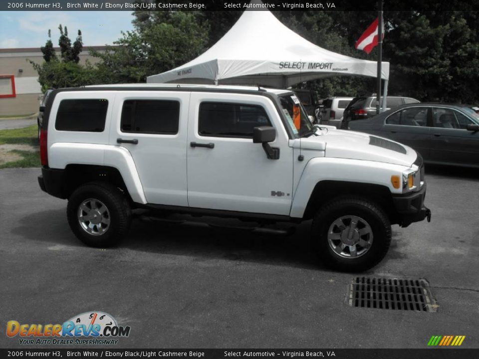2006 Hummer H3 Birch White / Ebony Black/Light Cashmere Beige Photo #6