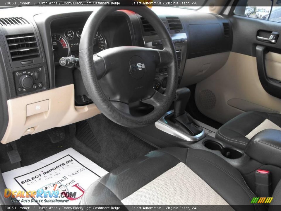 2006 Hummer H3 Birch White / Ebony Black/Light Cashmere Beige Photo #13