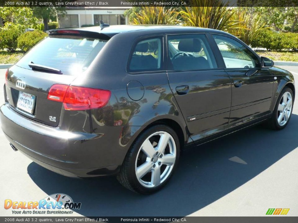 2008 Audi A3 3.2 quattro Lava Grey Pearl Effect / Black Photo #6