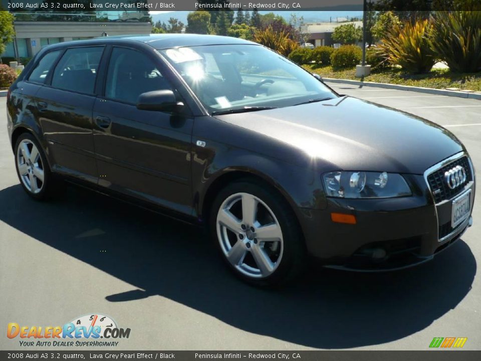 2008 Audi A3 3.2 quattro Lava Grey Pearl Effect / Black Photo #10