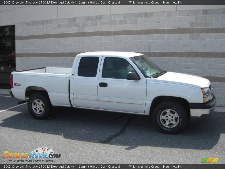 2003 Chevrolet Silverado 1500 LS Extended Cab 4x4 Summit White / Dark Charcoal Photo #1