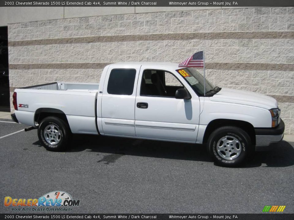 2003 Chevrolet Silverado 1500 LS Extended Cab 4x4 Summit White / Dark Charcoal Photo #2
