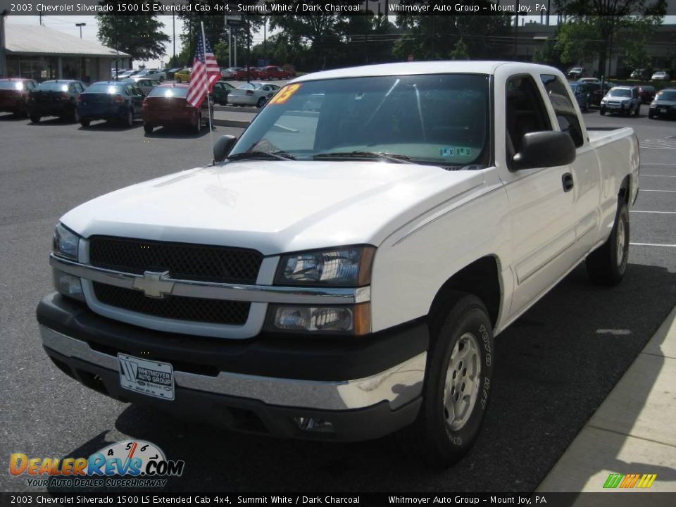 2003 Chevrolet Silverado 1500 LS Extended Cab 4x4 Summit White / Dark Charcoal Photo #4