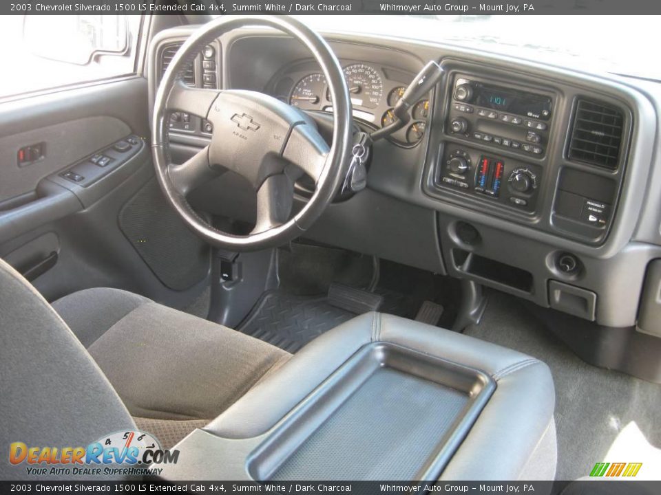 2003 Chevrolet Silverado 1500 LS Extended Cab 4x4 Summit White / Dark Charcoal Photo #8