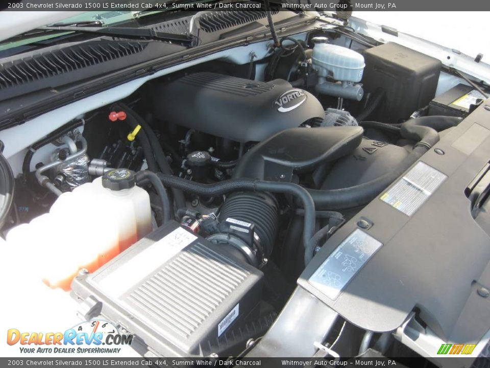 2003 Chevrolet Silverado 1500 LS Extended Cab 4x4 Summit White / Dark Charcoal Photo #10