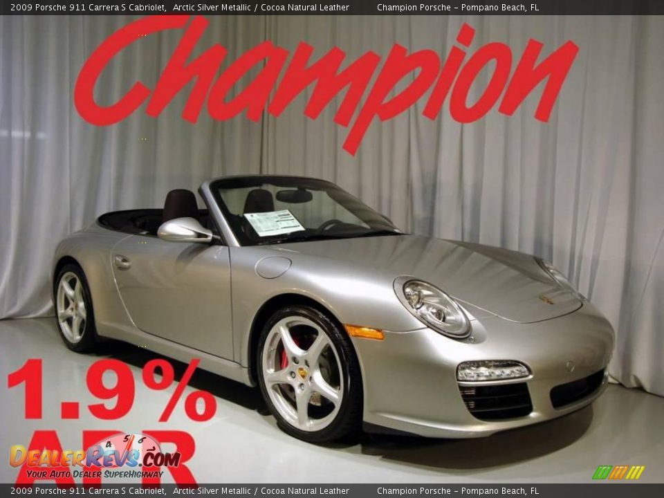 2009 Porsche 911 Carrera S Cabriolet Arctic Silver Metallic / Cocoa Natural Leather Photo #1