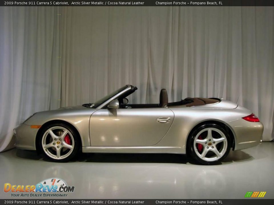 2009 Porsche 911 Carrera S Cabriolet Arctic Silver Metallic / Cocoa Natural Leather Photo #7