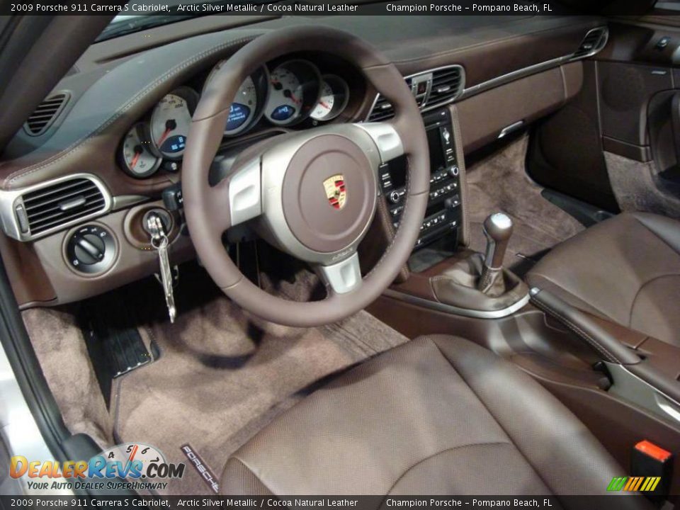 2009 Porsche 911 Carrera S Cabriolet Arctic Silver Metallic / Cocoa Natural Leather Photo #17