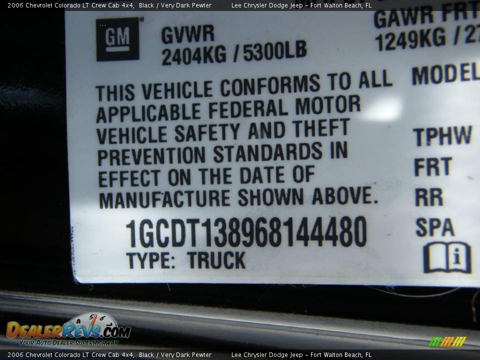 2006 Chevrolet Colorado LT Crew Cab 4x4 Black / Very Dark Pewter Photo #30