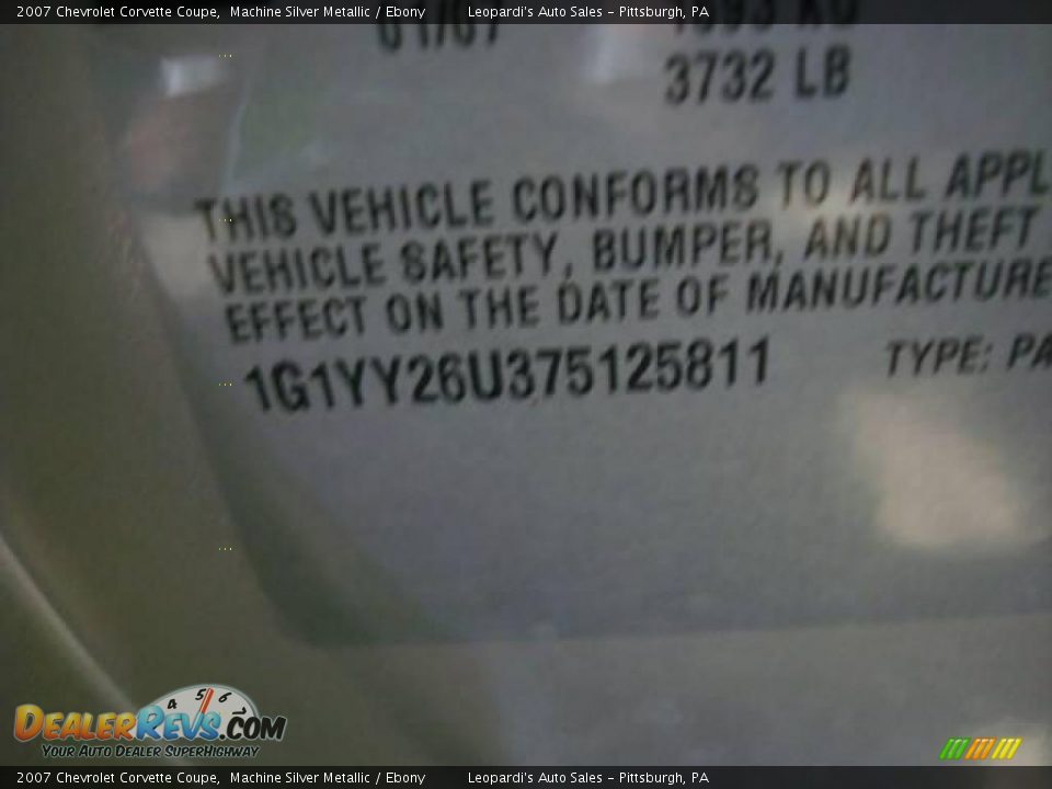 2007 Chevrolet Corvette Coupe Machine Silver Metallic / Ebony Photo #14