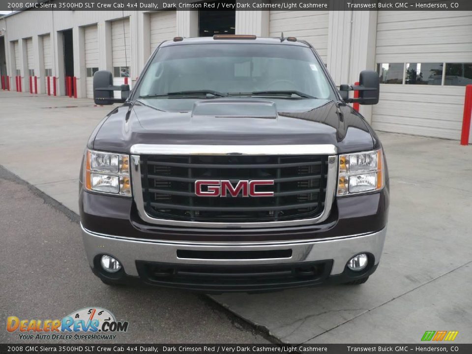 2008 GMC Sierra 3500HD SLT Crew Cab 4x4 Dually Dark Crimson Red / Very Dark Cashmere/Light Cashmere Photo #2