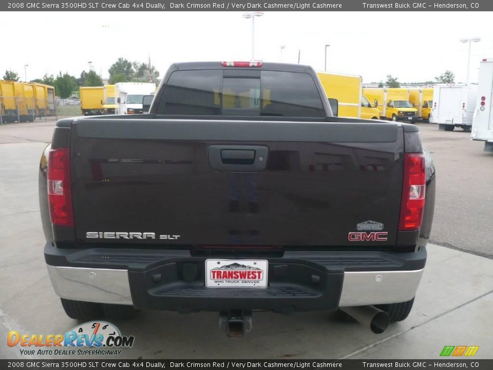 2008 GMC Sierra 3500HD SLT Crew Cab 4x4 Dually Dark Crimson Red / Very Dark Cashmere/Light Cashmere Photo #5