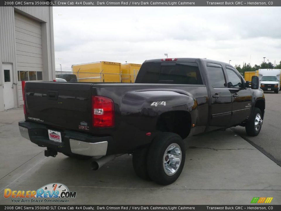 2008 GMC Sierra 3500HD SLT Crew Cab 4x4 Dually Dark Crimson Red / Very Dark Cashmere/Light Cashmere Photo #6