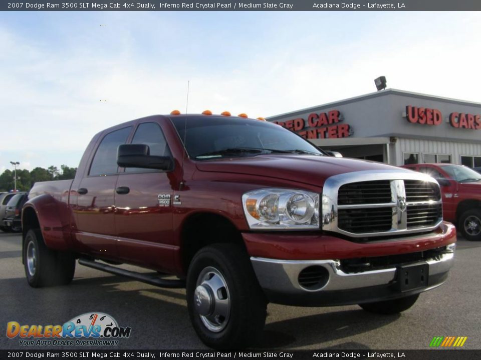 2007 Dodge Ram 3500 SLT Mega Cab 4x4 Dually Inferno Red Crystal Pearl / Medium Slate Gray Photo #1