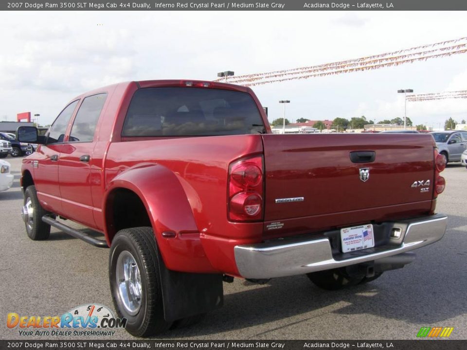 2007 Dodge Ram 3500 SLT Mega Cab 4x4 Dually Inferno Red Crystal Pearl / Medium Slate Gray Photo #5