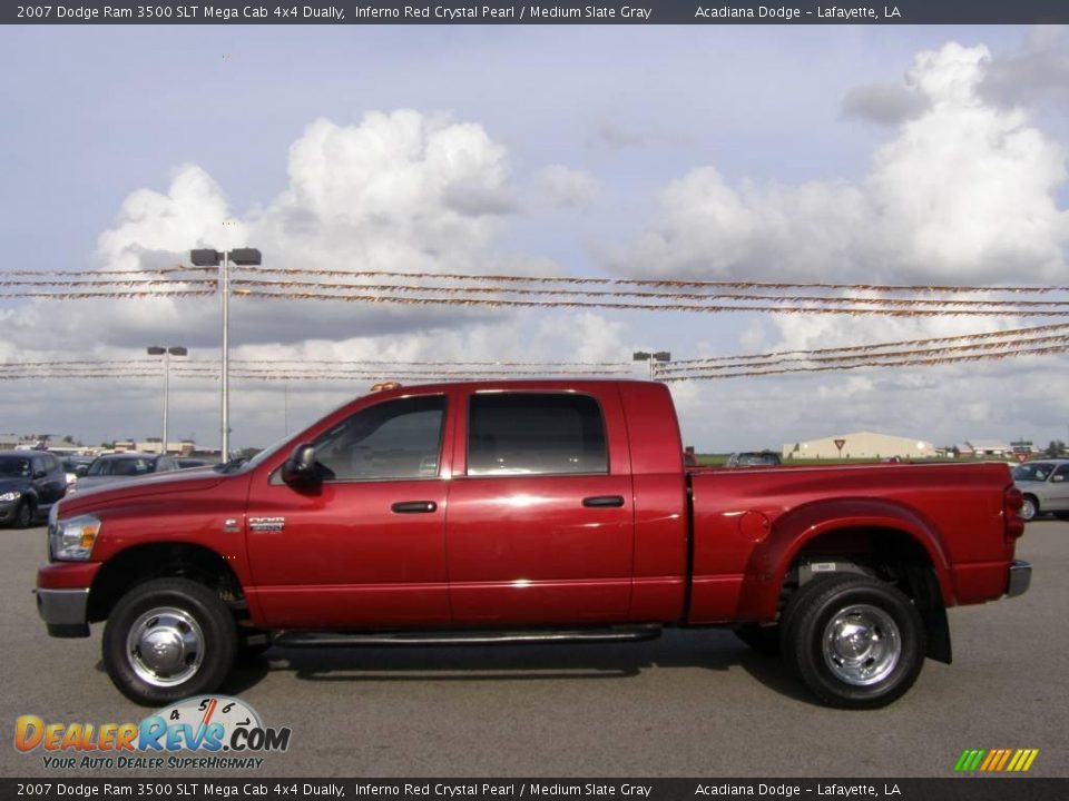 2007 Dodge Ram 3500 SLT Mega Cab 4x4 Dually Inferno Red Crystal Pearl / Medium Slate Gray Photo #6