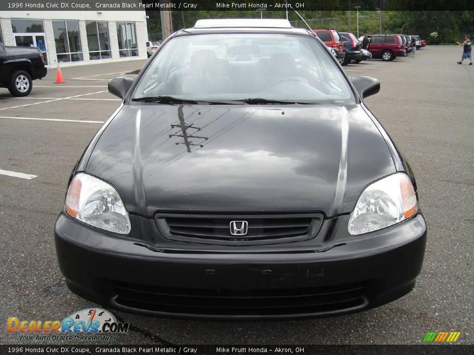 1996 Honda Civic DX Coupe Granada Black Pearl Metallic / Gray Photo #8