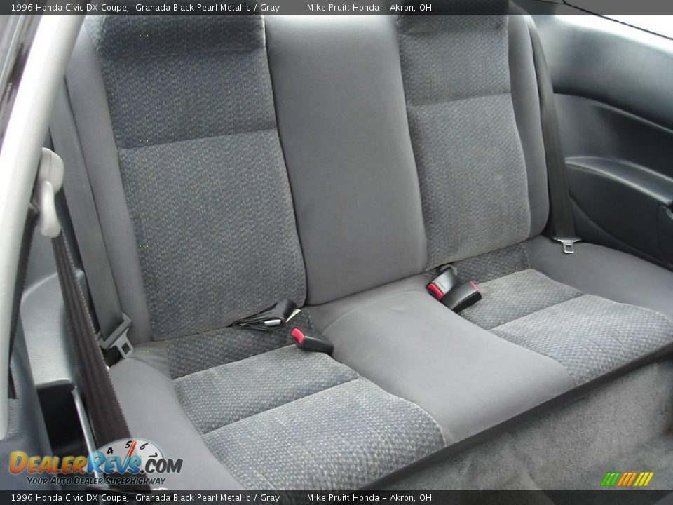 1996 Honda Civic DX Coupe Granada Black Pearl Metallic / Gray Photo #15