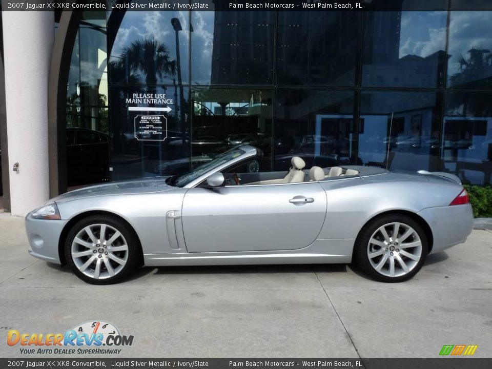 2007 Jaguar XK XK8 Convertible Liquid Silver Metallic / Ivory/Slate Photo #3