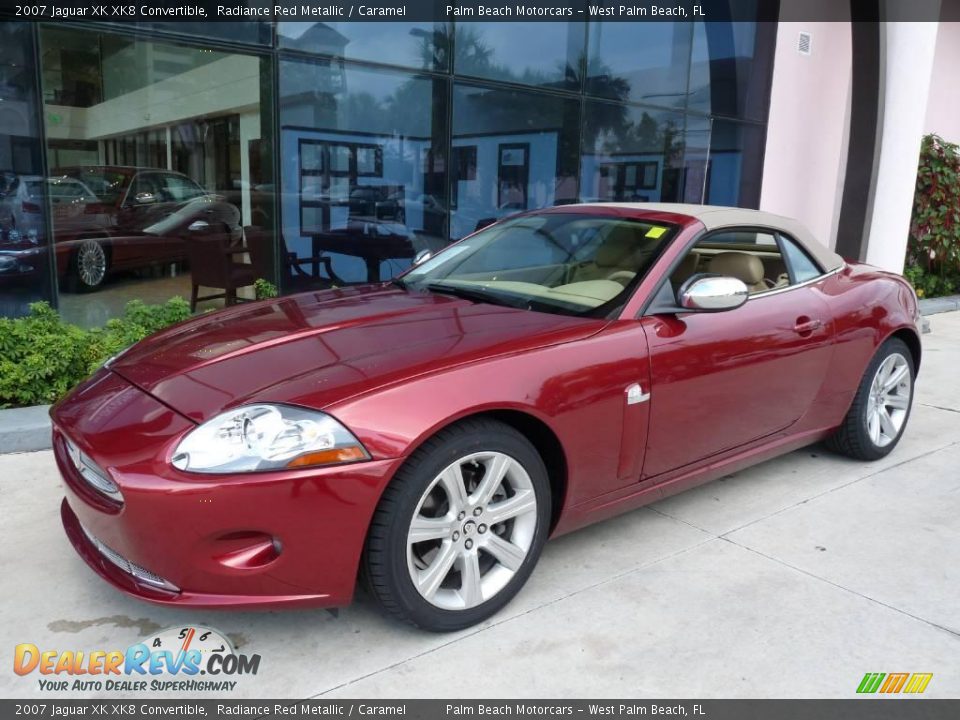 2007 Jaguar XK XK8 Convertible Radiance Red Metallic / Caramel Photo #13