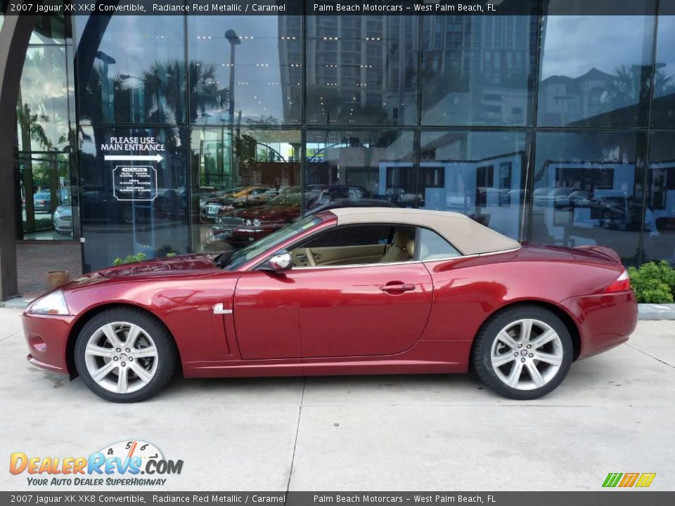 2007 Jaguar XK XK8 Convertible Radiance Red Metallic / Caramel Photo #14