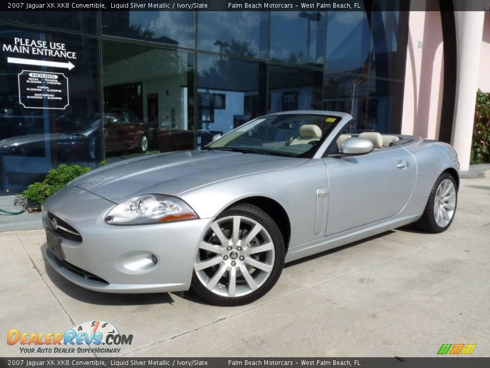 2007 Jaguar XK XK8 Convertible Liquid Silver Metallic / Ivory/Slate Photo #13
