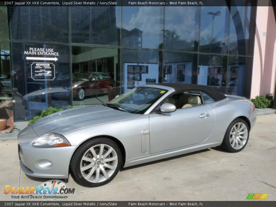 2007 Jaguar XK XK8 Convertible Liquid Silver Metallic / Ivory/Slate Photo #14
