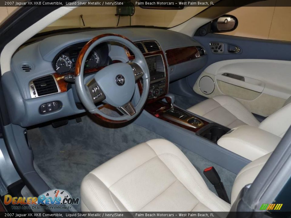 2007 Jaguar XK XK8 Convertible Liquid Silver Metallic / Ivory/Slate Photo #17